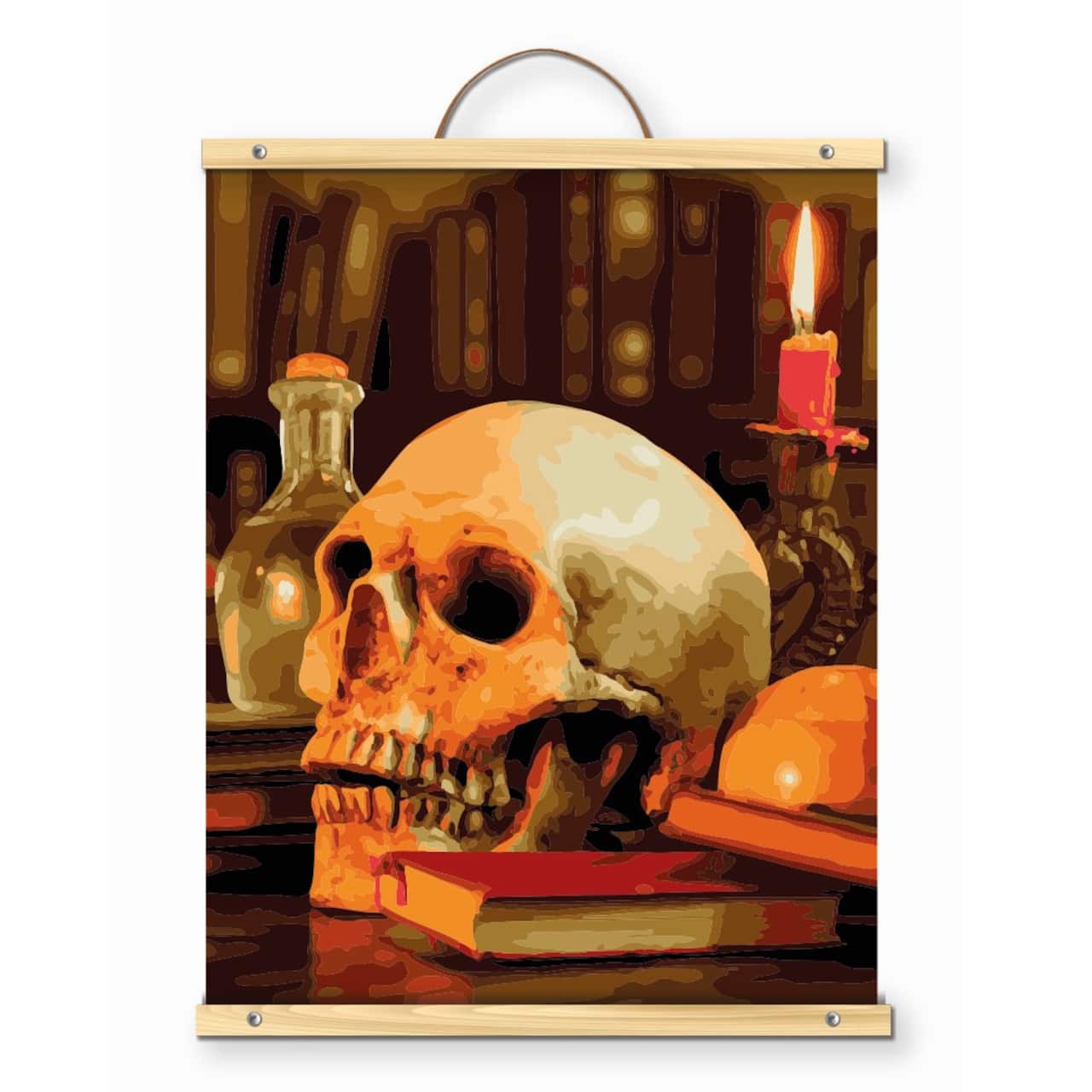 16" x 20" Skull Library Paint-by-Number Kit with Wood Display Hanger by Artist's Loft®